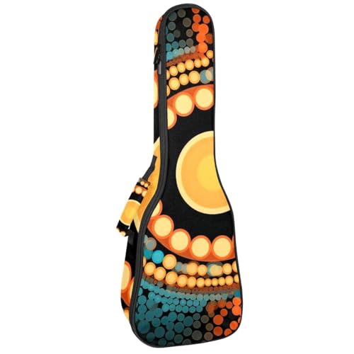 DragonBtu Sopran-Ukulele für Anfänger, hochwertige musikalische Saiteninstrumententaschen, geometrisches Würfelmuster, Ukulelenkoffer, kleine Gitarren-Ukulele für Kinder und Erwachsene, Mehrfarbig 1, von DragonBtu