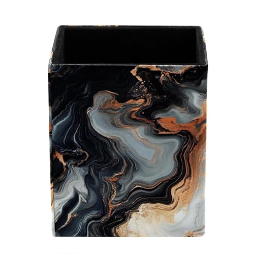 DragonBtu Stehendes Federmäppchen, künstlerisch fließendes Marmor-Texturmuster, niedlicher Stifthalter, Federmäppchen, Make-up-Pinselboxen für Schule, Studenten, Büro, Damen, Teenager von DragonBtu