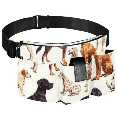 Gürteltasche für Gartengeräte, Kunst-Pudel-Druck, verstellbare Hüfttasche, zum Aufhängen, tragbare Tasche für Spaziergänge mit Hunden von DragonBtu