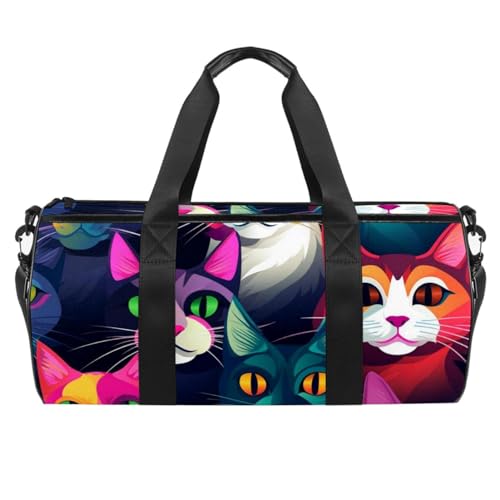 Sports Duffle Bag Cat Noble Pocket Gym Bag for Men and Women, Durable Travel Duffel Bag with Shoulder Strap, Mehrfarbig 10, 45x23x23cm/17.7x9x9in, Reisetasche von DragonBtu
