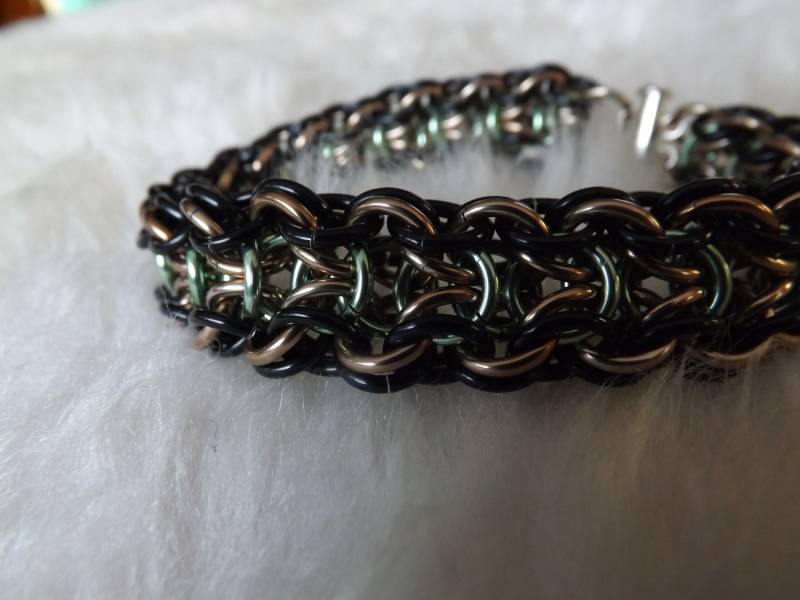 Elfengeflecht Kettenarmband - Auf Bestellung Grün, Braun Und Schwarz Waldelfe von DragonHeARTSpace