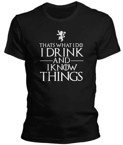 DragonHive Herren T-Shirt Thats What i do i Drink and i Know Things, Größe:3XL, Farbe:Schwarz von DragonHive