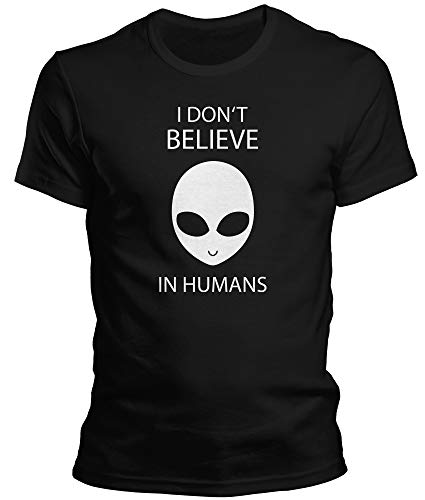 DragonHive Herren T-Shirt Alien I Dont Belive in Humans Area 51, Größe:L, Farbe:Schwarz von DragonHive