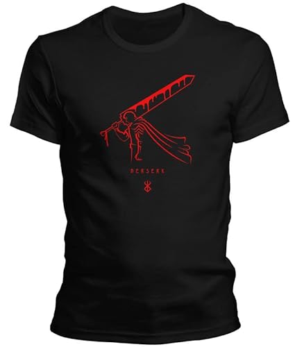 DragonHive Herren T-Shirt Berserk 4 Sword Anime Manga Guts, Größe:3XL, Farbe:Schwarz von DragonHive