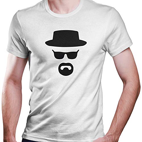 DragonHive Herren T-Shirt Braking Bad Walter White Hat Logo Chemiker Fun Arbeitskleidung, Größe:XXL, Farbe:Weiß von DragonHive