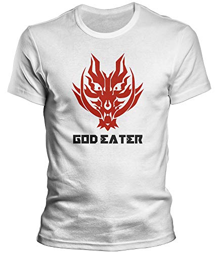 DragonHive Herren T-Shirt God Eater Fan T-Shirt Fenrir HQ Logo Männer Tshirt, Größe:XL, Farbe:Weiß von DragonHive