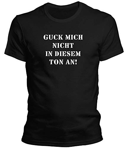 DragonHive Herren T-Shirt Guck Mich Nicht an, Größe:XL, Farbe:Schwarz von DragonHive