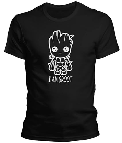 DragonHive Herren T-Shirt I am Groot 2, Größe:S, Farbe:Schwarz von DragonHive