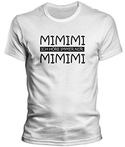 DragonHive Herren T-Shirt Ich höre nur mimimi Männer Fun Tshirt, Größe:3XL, Farbe:Weiß von DragonHive