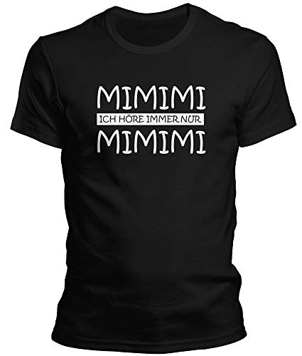 DragonHive Herren T-Shirt Ich höre nur mimimi Männer Fun Tshirt, Größe:M, Farbe:Schwarz von DragonHive
