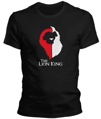 DragonHive Herren T-Shirt König der Löwen Scar Mufasa, Größe:M, Farbe:Schwarz von DragonHive