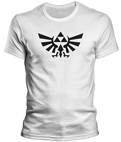 DragonHive Herren T-Shirt - Link Triforce - Lustiges Fun Motiv für Männer Tshirt, Größe:L, Farbe:Weiß von DragonHive