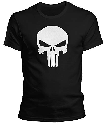 DragonHive Herren T-Shirt Punisher Skull Totenkopf Logo, Größe:4XL, Farbe:Schwarz von DragonHive