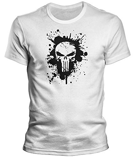 DragonHive Herren T-Shirt Punisher Skull Totenkopf Logo Navy Seals BigDot, Größe:4XL, Farbe:Weiß von DragonHive