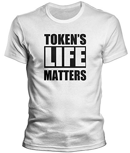 DragonHive Herren T-Shirt South Park Tokens Life Matters - Black Lifes Matter BLM - Fan Shirt Lustiges Tshirt für Männer, Größe:3XL, Farbe:Weiß von DragonHive