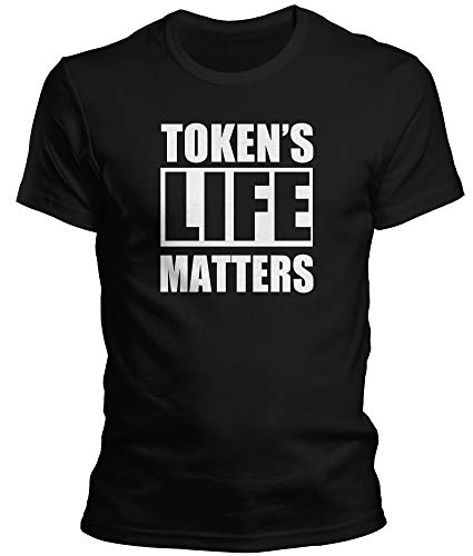 DragonHive Herren T-Shirt South Park Tokens Life Matters - Black Lifes Matter BLM - Fan Shirt Lustiges Tshirt für Männer, Größe:XL, Farbe:Schwarz von DragonHive