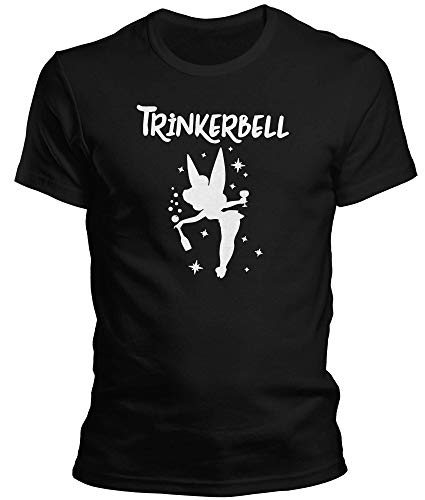 DragonHive Herren T-Shirt Trinkerbell Party Tshirt für Frauen, Größe:3XL, Farbe:Schwarz von DragonHive