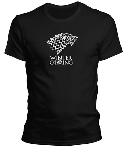DragonHive Herren T-Shirt Winter is Coming, Größe:M, Farbe:Schwarz von DragonHive
