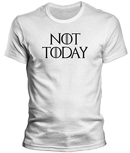 DragonHive Witziges Herren T-Shirt - Game of Thrones Not Today - Lustiges Fun Motiv Tshirt für Männer, Größe:S, Farbe:Weiß von DragonHive