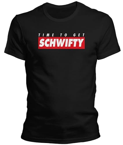 DragonHive Witziges Herren T-Shirt - Rick and Morty Time to Get Schwifty - Lustiges Fun Motiv Tshirt für Männer, Größe:XL, Farbe:Schwarz von DragonHive