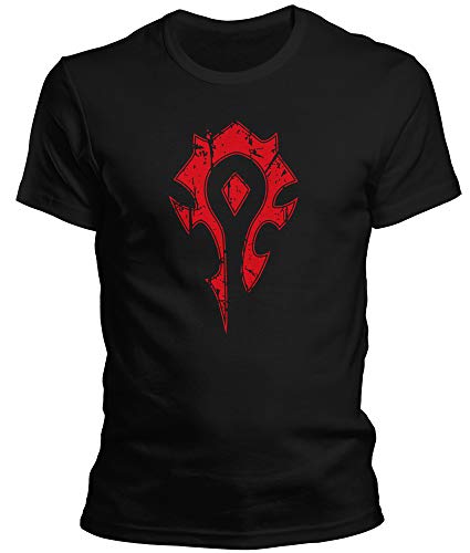 World of Warcraft Horde Wow - Für die Horde Splatter - Herren T-Shirt und Männer Tshirt, Größe:3XL, Farbe:Schwarz von DragonHive