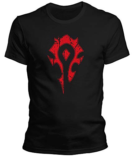 World of Warcraft Horde Wow - Für die Horde Splatter - Herren T-Shirt und Männer Tshirt, Größe:XL, Farbe:Schwarz von DragonHive