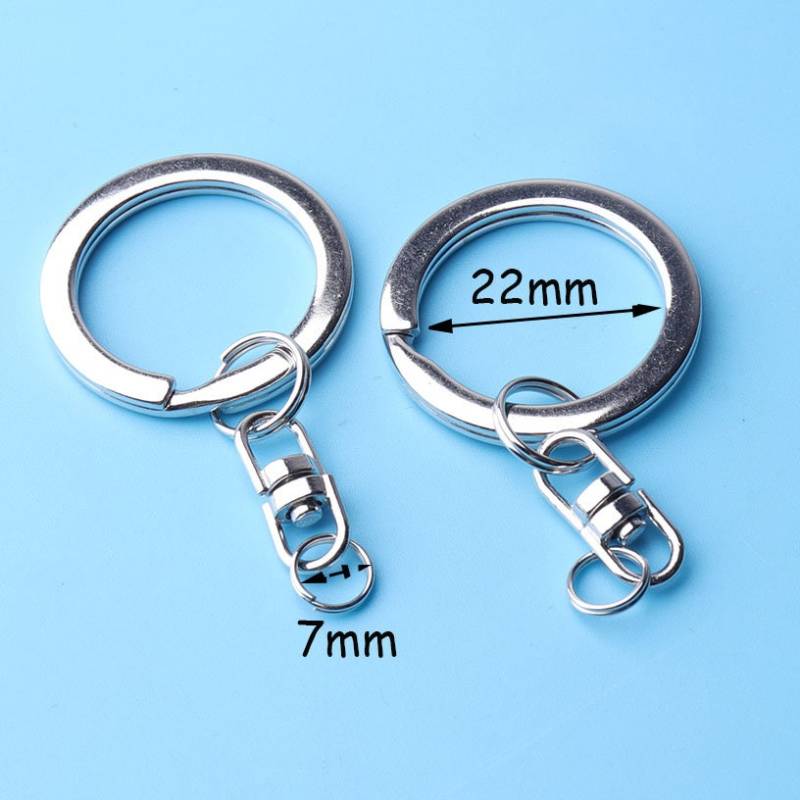 10 Stück Schlüsselanhänger Flache Ringe Mit Schwenkbarem Steckverbinder Keychain 23mm Innere Feder Ring O-Ring von DragonTradition