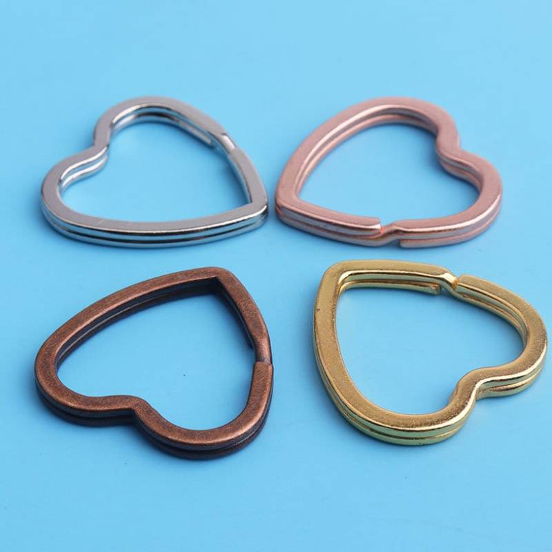 10Pcs Herz Form Schlüsselanhänger Schlüsselanhänger, Diy Zubehör, Handtasche Rose Gold/Gold/Kupfer/Silber 30mm von DragonTradition