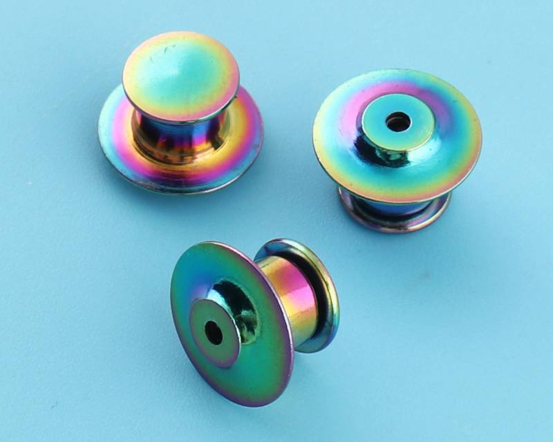 20Pcs Brosche Label Zurück Pin Verriegelung Keepers Regenbogen Farbe Metall Diy Handgefertigte Accessoires von DragonTradition