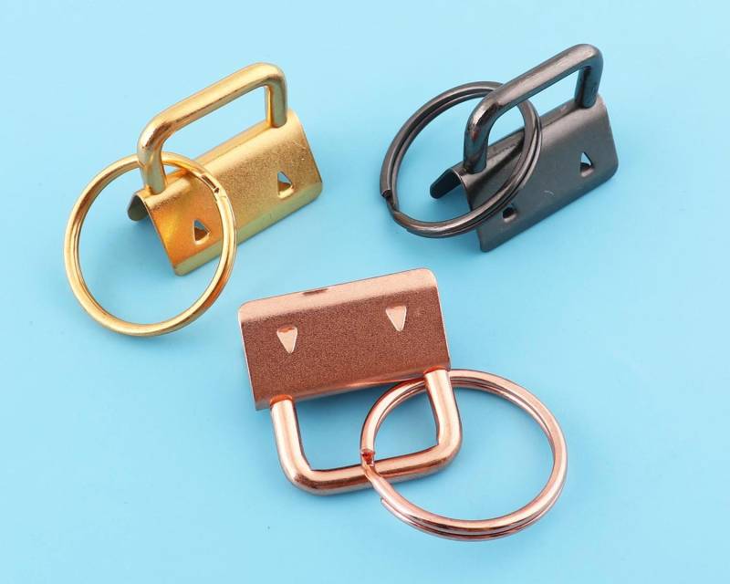 Schlüsselanhänger Mit Schlüsselanhängern, Schlüsselkette, Die Sich Über 25 Mm Goldfarbig/Rosen-Gold-Bohrung Schwarzen 8 Sets, Für Fabric von DragonTradition