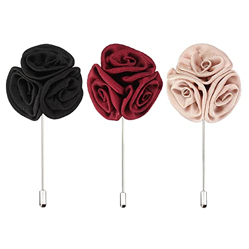 DragonX2 Ansteckblumen Herren Revers Pin Blume Revers Pin Rose Blume MäNner Boutonniere Von Rosenbroschen,Geeignet FüR Hochzeiten,Feiern,Partys,Abendpartys Und Andere AnläSse von DragonX2