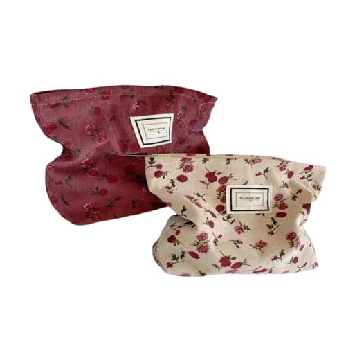 Kosmetiktasche, Kulturtasche Kosmetiktasche, Kosmetiktasche Multifunktionaler, Kosmetiktasche Mit Rosenblütenmuster, Reisen Kulturtasche, Kulturbeutel Schminktasche Taschen Organizer von DragonX2