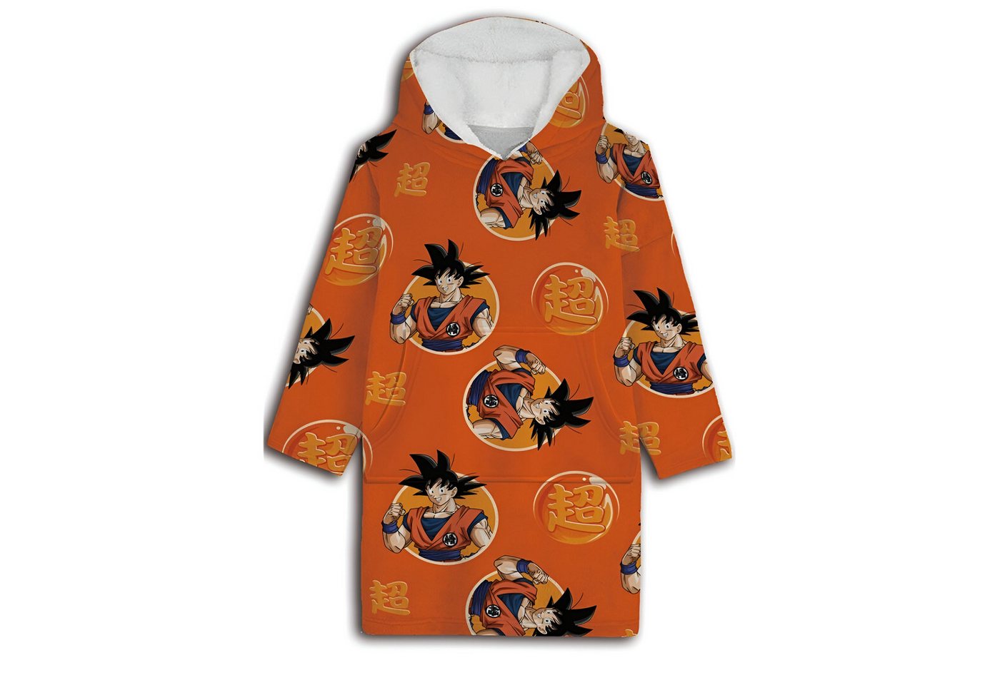 Dragonball Sweatponcho Dragon Ball Super Kuschelponcho mit Ärmeln Kapuze Tasche XS-L (1-tlg) von Dragonball