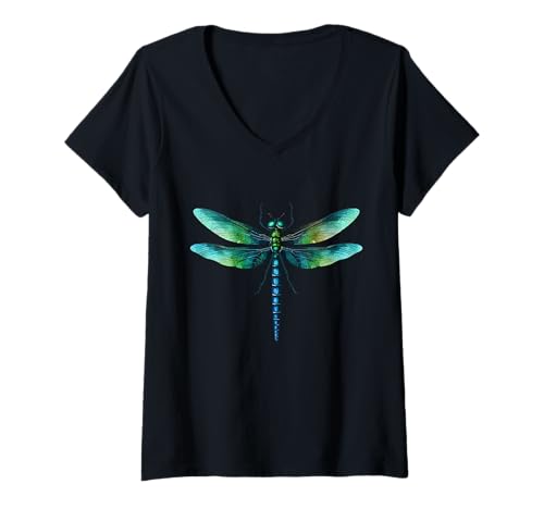 Damen Libelle T-Shirt mit V-Ausschnitt von Dragonflies and Insect lover