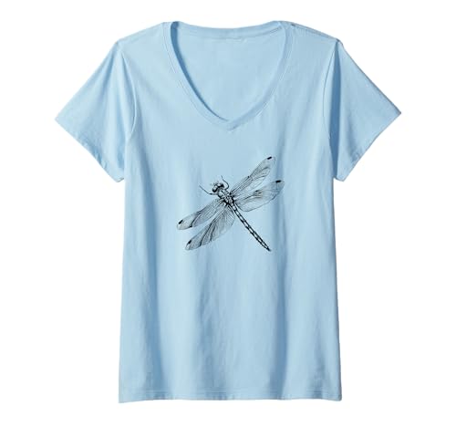 Damen Mens Womens Kids Illustration Vintage Retro Dragonfly Lover T-Shirt mit V-Ausschnitt Damen Mens Womens Kids Illustration Vintage Retro Dragonfly Lover T-Shirt mit V-Ausschnitt von Cute Insect Entomologist Gifts Shirts & Hoodies