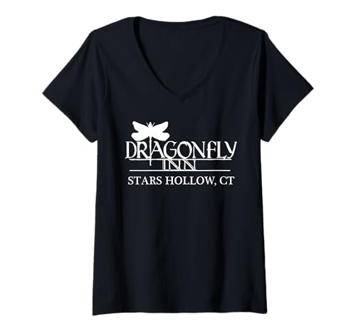 Damen Dragonfly Inn Stars Hollow CT, niedlich, lustig T-Shirt mit V-Ausschnitt von Dragonfly Inn Stars Hollow CT Cute Funny