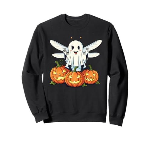 Lustige Libelle Geist Kürbis Boo Halloween Kinder Herren Damen Sweatshirt von Dragonfly Lovers Halloween Ghost Pumpkin Outfits