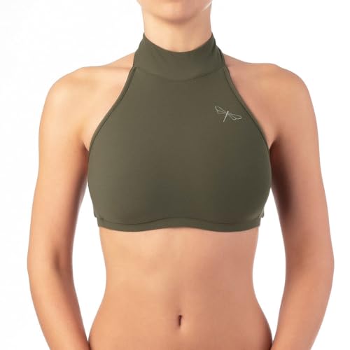 Dragonfly Halter-Sport Bra Lisette Comfy-BH Perfekt entwickelt | Schnittform Maximaler Halt für Pole Dancer | Halsverschluss mit 3 kleinen Metallnieten | Material 80% Polyamid 20% Elastan Oeko-TEX von Dragonfly