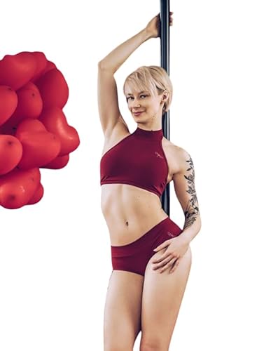 Dragonfly Damen Sport-BH Lisette mit Nackenverschluss – Halter Top BH für Pole Dance, Fitness, Yoga, Tanz – Doppeltes Vorderteil, hoher Halt, atmungsaktiv, Oeko-TEX – 80% Polyamid, 20% Elasthan von Dragonfly