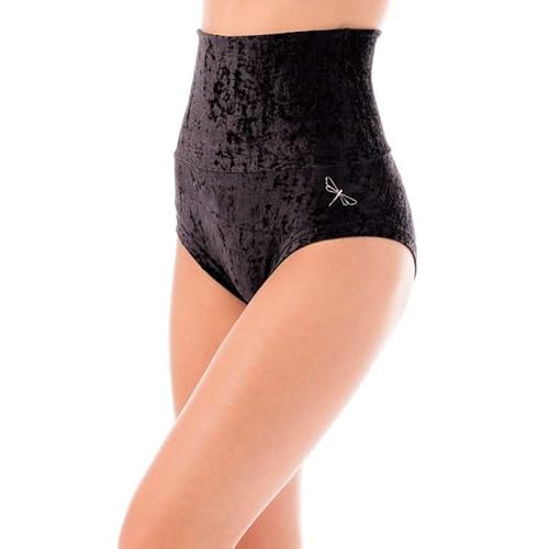 Dragonfly Pole Dance Shorts Betty Velvet Samtig Bequem mit hoher Taille und Perfekter Passform | Maximale Bewegungsfreiheit | Doppeltes Futter im Schrittbereich | 80% Polyamid 20% Elastan Oeko-TEX von Dragonfly