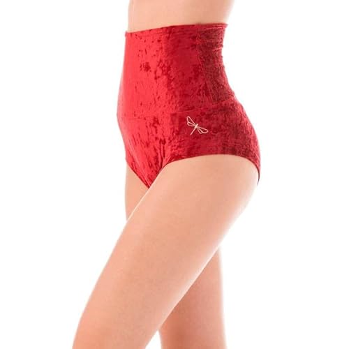 Dragonfly Pole Dance Shorts Betty Velvet Samtig Bequem mit hoher Taille und Perfekter Passform | Maximale Bewegungsfreiheit | Doppeltes Futter im Schrittbereich | 80% Polyamid 20% Elastan Oeko-TEX von Dragonfly