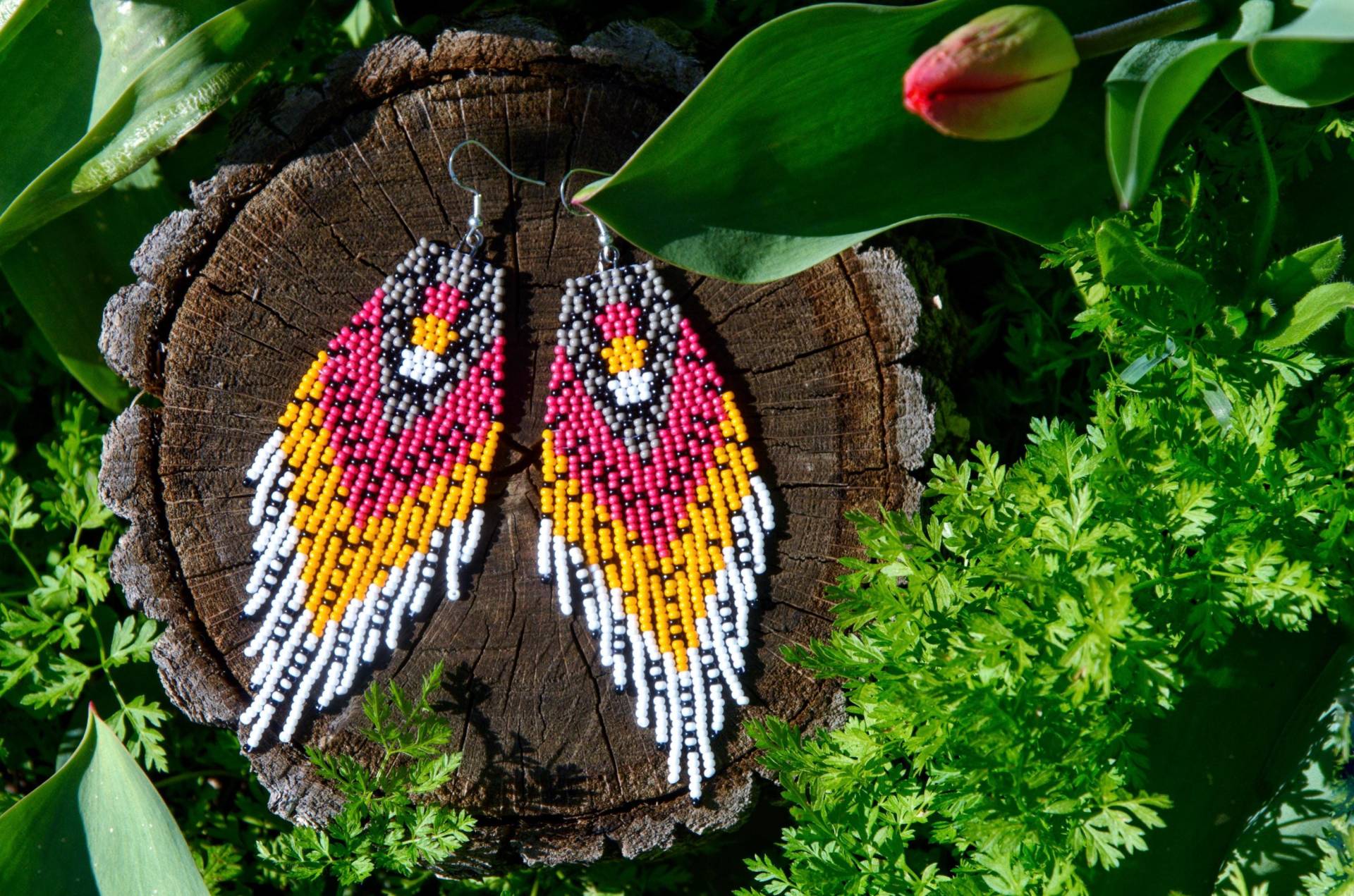 Ohrringe Mit Perlen in Form Überreifer Äpfel - Herbstfarben von DragonflyEarringsRV