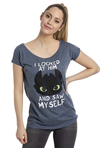 DRACHENZÄHMEN LEICHT GEMACHT Ohnezahn - Myself Frauen T-Shirt blau meliert 5XL von Dragons