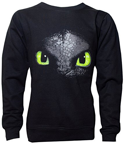 Dragons DreamWorks Kinder Sweatshirt Ohnezahn Toothless, 104 bis 158, schwarz (152/158) von Dragons