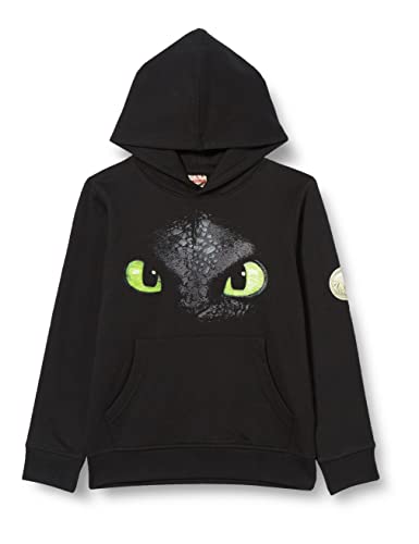 Dragons Kinder Kapuzenpullover DreamWorks Ohnezahn/Toothless Augen, Schwarz, 152-158 von Dragons