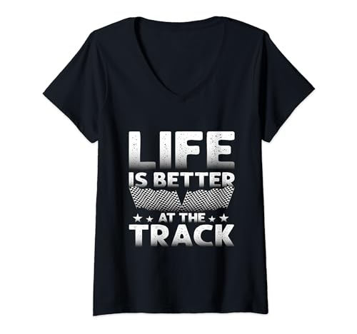 Damen Life Is Better At The Track Dragsterrennen Drag Racing T-Shirt mit V-Ausschnitt Damen Life Is Better At The Track Dragsterrennen Drag Racing T-Shirt mit V-Ausschnitt von Dragsterrennen Drag Racing Dragster