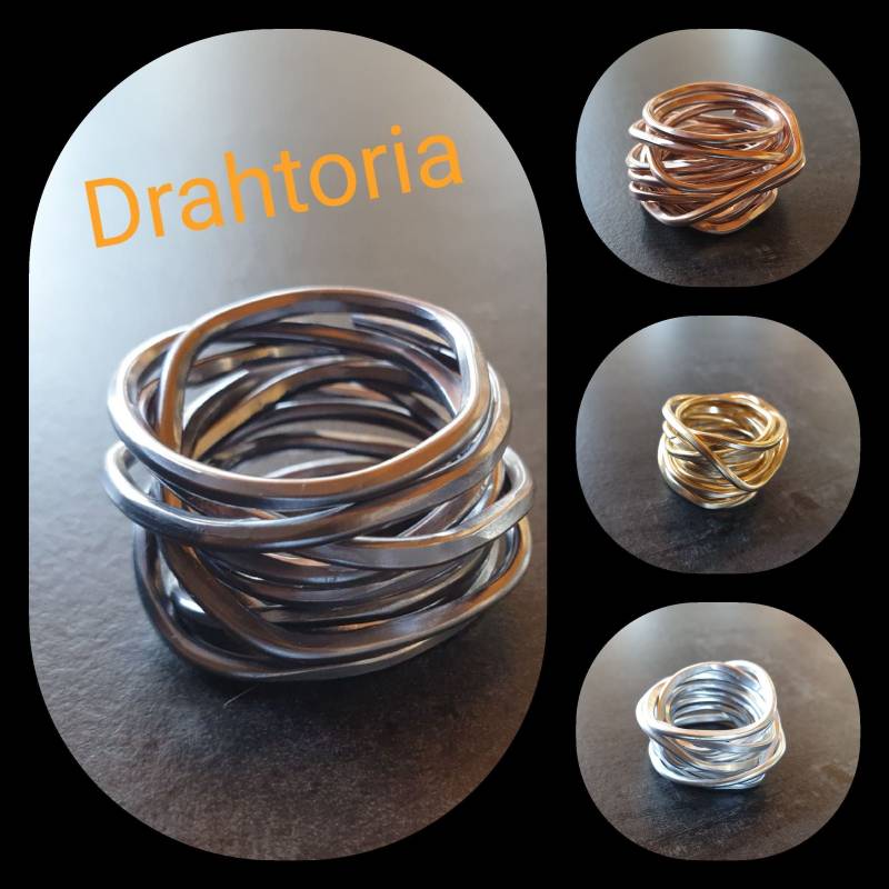 Edler Statement Ring Aus Aludraht Unikat Vom Schmucklabel Drahtoria von Drahtoria
