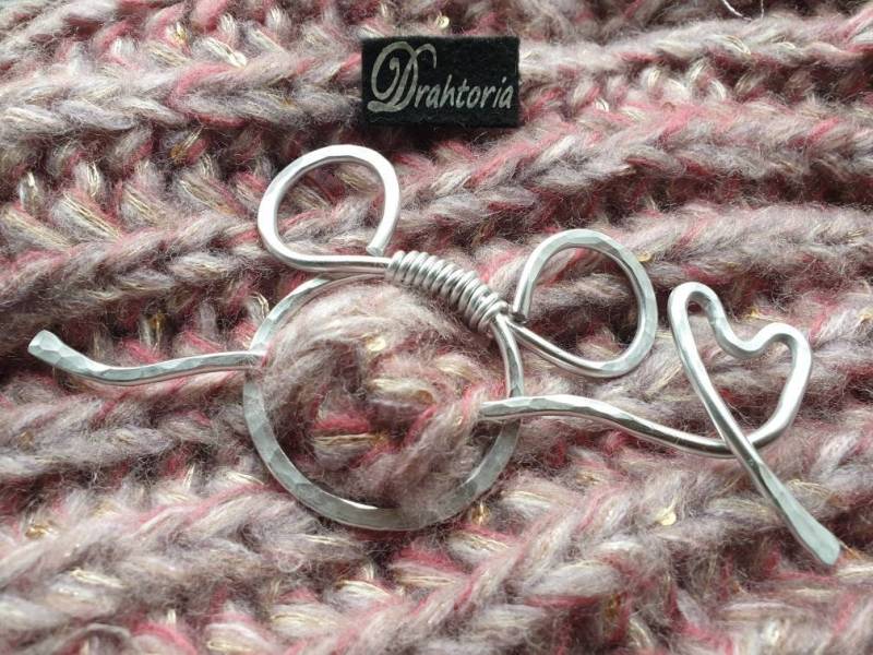 Maus Tuchhalter Oder Haarspange Aus Aludraht Vom Schmucklabel Drahtoria von Drahtoria
