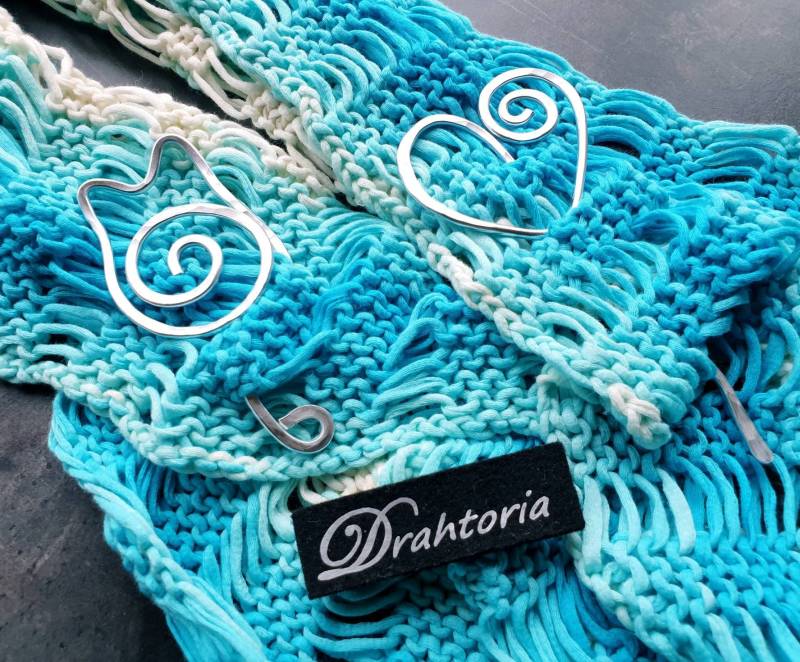Tuchhalter Katze Oder Herz Schalnadel Schalhalter Aus Aludraht Schalklammer Loop Halstuch Brosche Clip Keltisch Pin Strick Von Drahtoria von Drahtoria