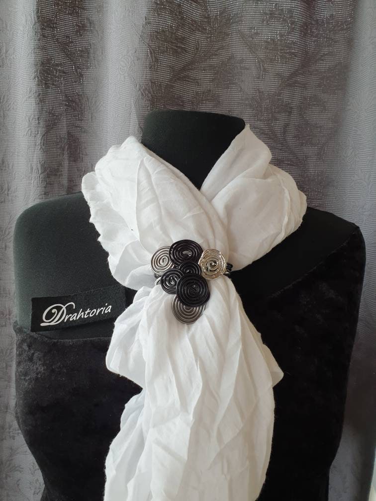 Tuchhalter Schalhalter Aus Aludraht Schwarz Anthrazit Silber Schalklammer Von Drahtoria von Drahtoria